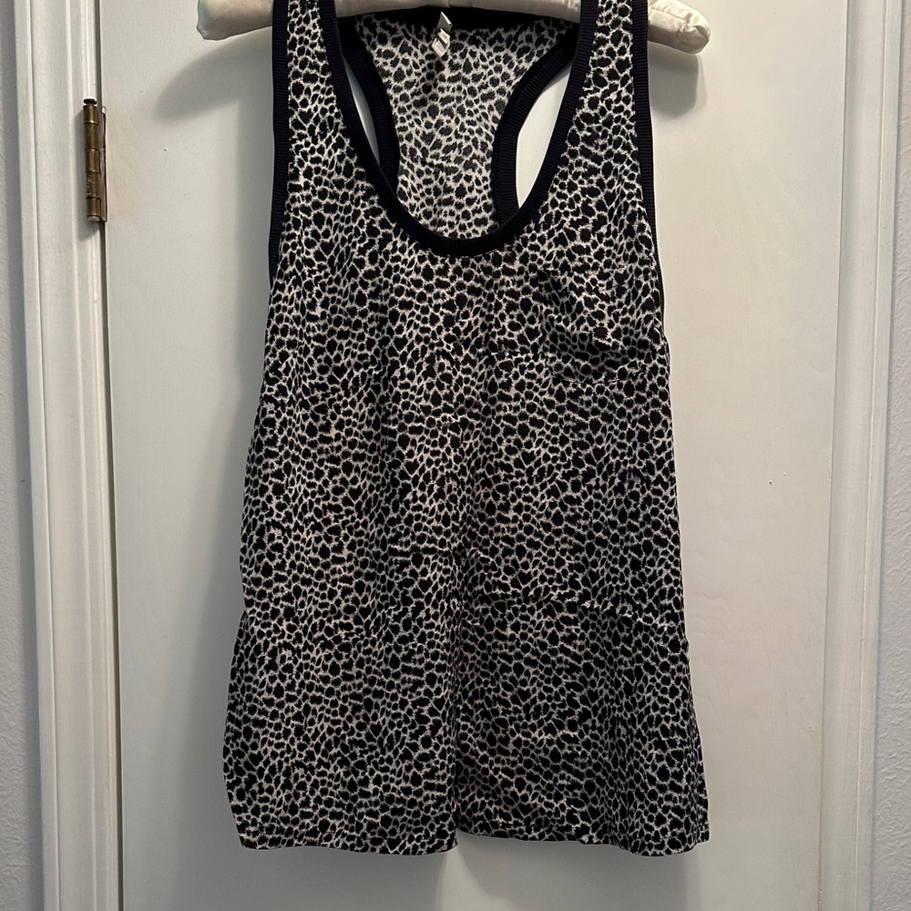 Joie Black and White Patterned Tank Top